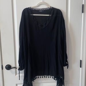 Black dress/shirt with lace trimming